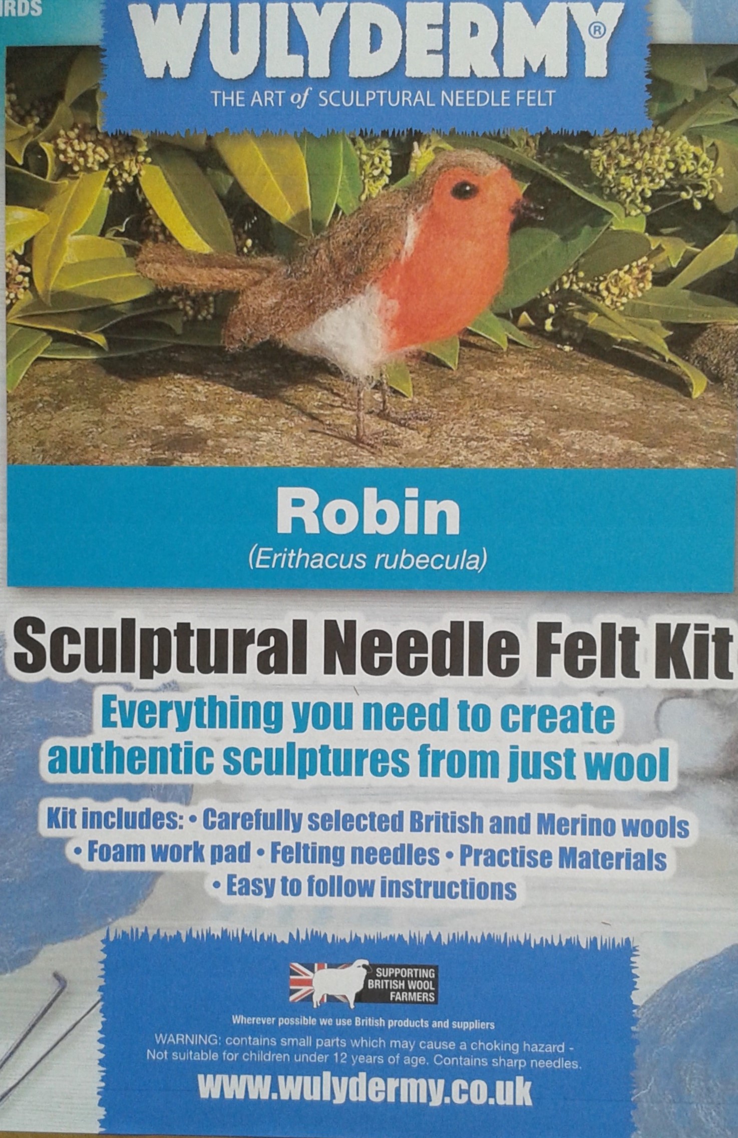 Needle felting kit British Birds British wool